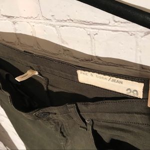 Rag & Bone skinny jeans in dark olive green